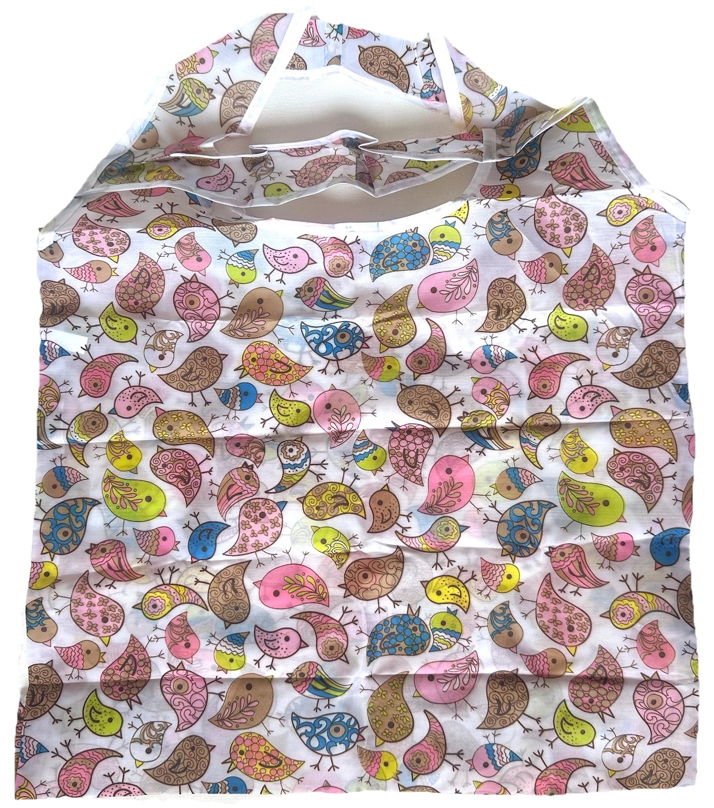 Foldable Reusable Shopping Tote Bag Bird Print Portable Grocery Bag Pouch gallery