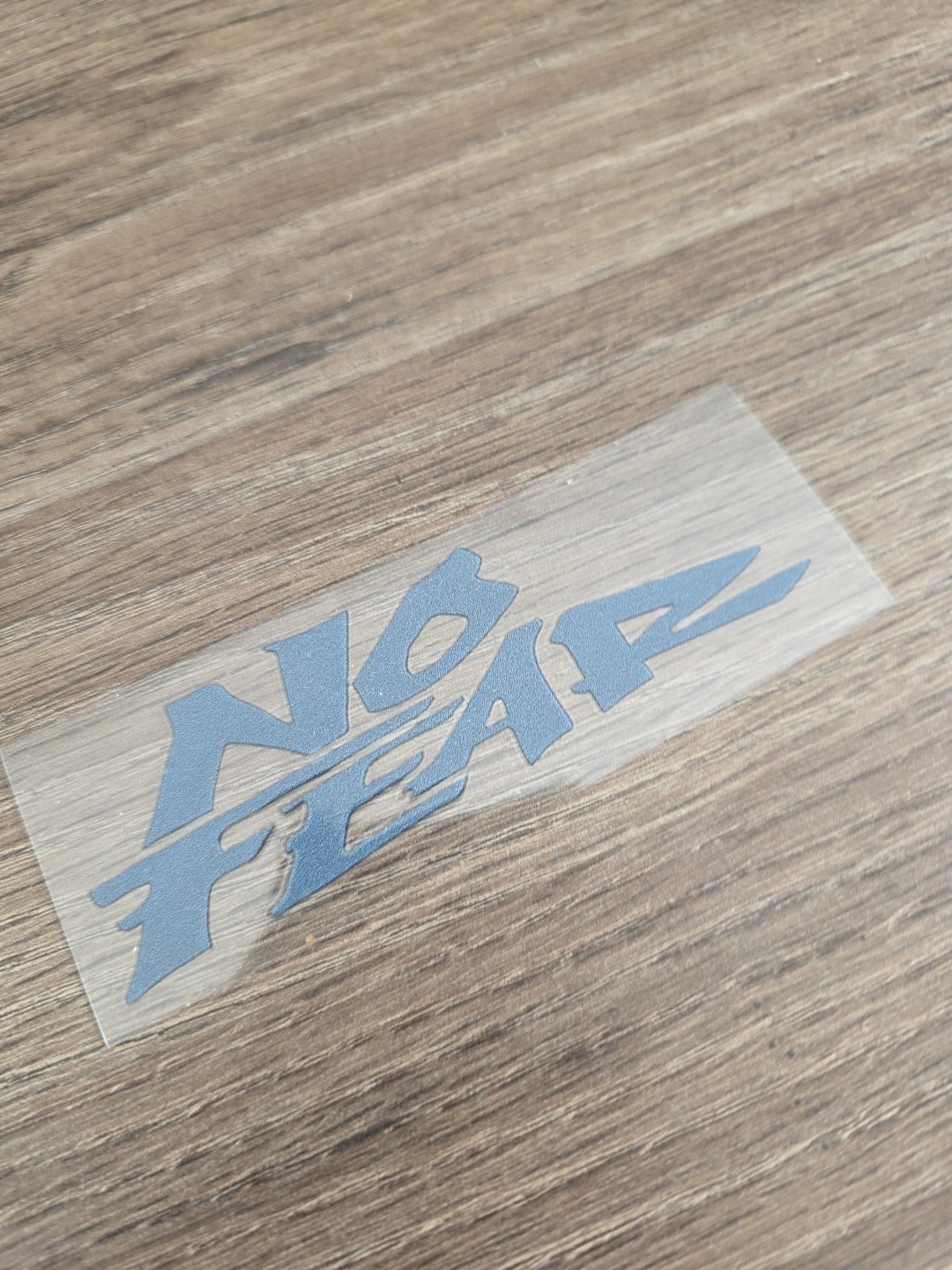 NO FEAR Decal In Grey Solid Raised UV DTF Waterproof Sticker 4in gallery