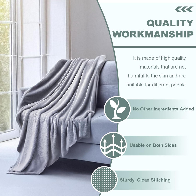 Grounding Blanket - Earth-Connected Silver Fiber Flannel Throw 50"x60 gallery