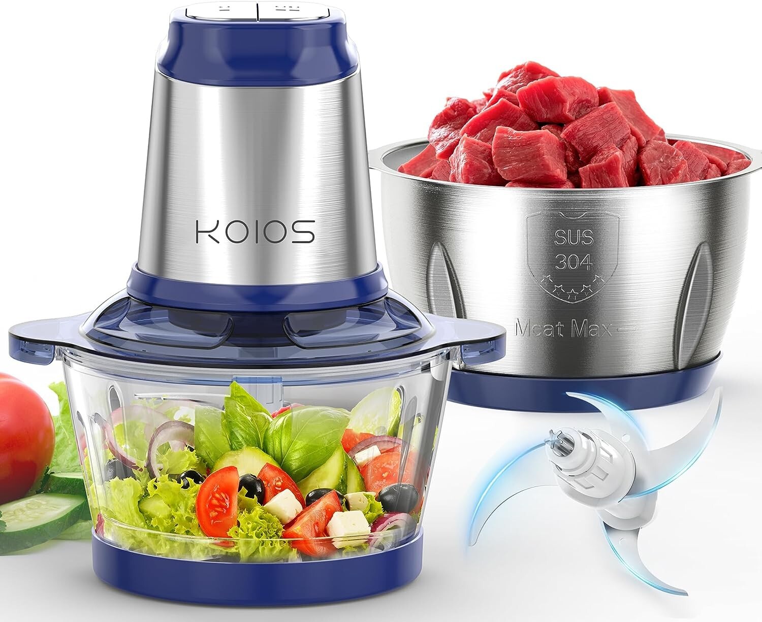 KOIOS 500W Powerful Electric Food Processor Kitchen Food Chopper Blender 8 Cups gallery