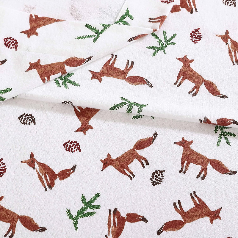 King Flannel Sheet Set - Soft, Cozy Fox Trail Orange Bedding gallery