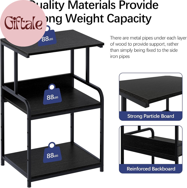 Printer Stand with Storage Shelf,3 Tier Printer Cart with Wheels,Mobile Printer gallery