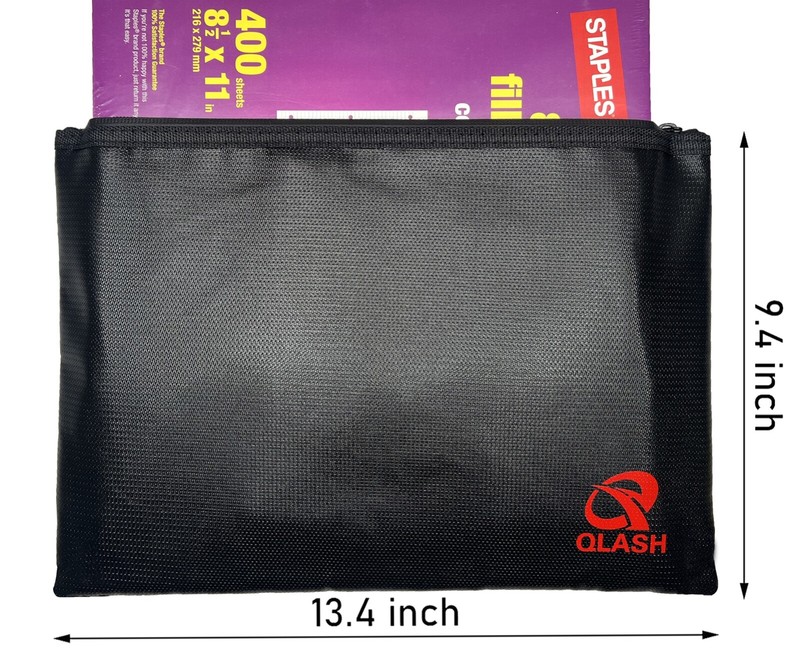 2000℉ Large Fireproof Document Bag, 13.4X 9.4 in Upgrade Fire Proof money Pouch gallery