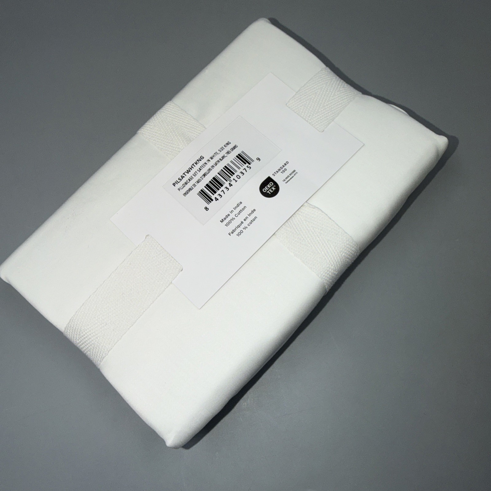 Parachute Back Envelope White Pillowcase Set- Cotton Sateen - King gallery