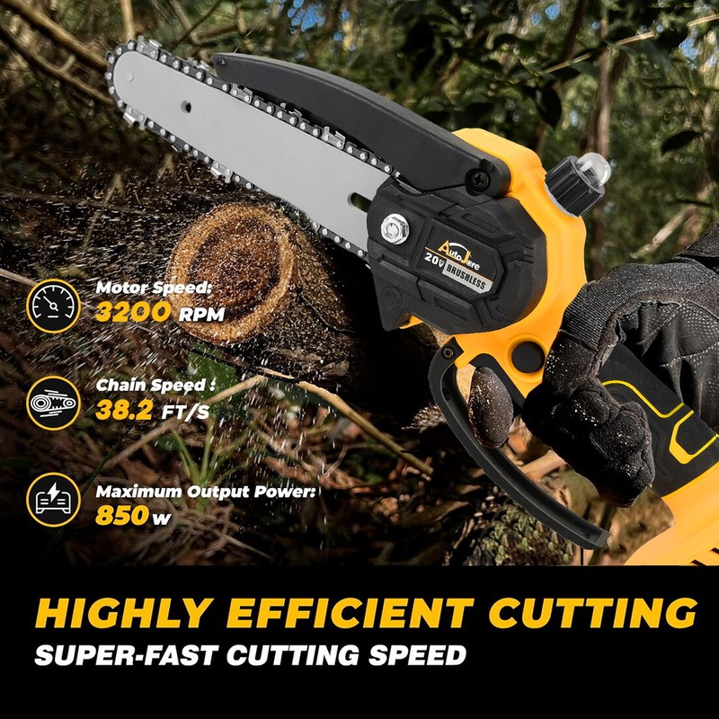 Mini Chainsaw Cordless 6Inch Small Electric Chain Saw/20V 2000 mAh Battery Power gallery