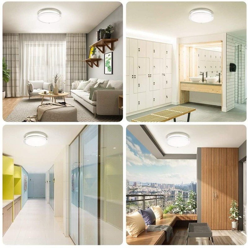 12'' 2Pack Dimmable LED Ceiling Light Fixture for Kitchen Bathroom Damp Location gallery