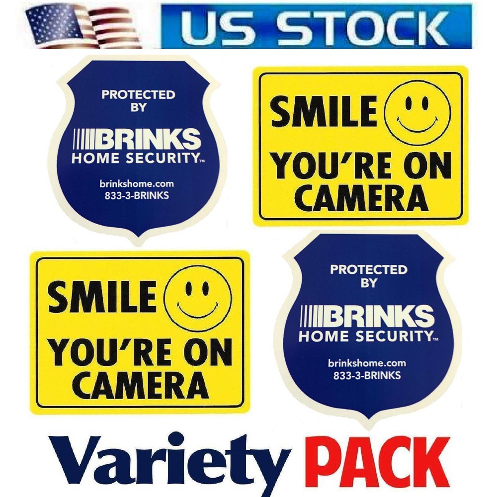 Lot Stickers Decal For Home Store Windows Brinks Security Cameras In Use