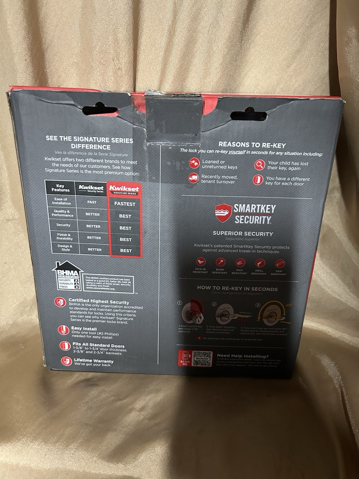 Kwikset HALIFAX 991 Entry Lever & Single Cyl Deadbolt BLACK Combo Pack 99910-068 gallery