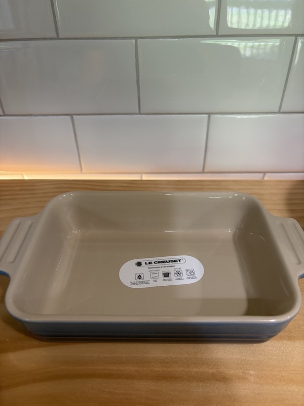 Le Creuset Stoneware Small Rectangular Baking Dishes 18cm Set of 2 ~ MARINE NWT gallery