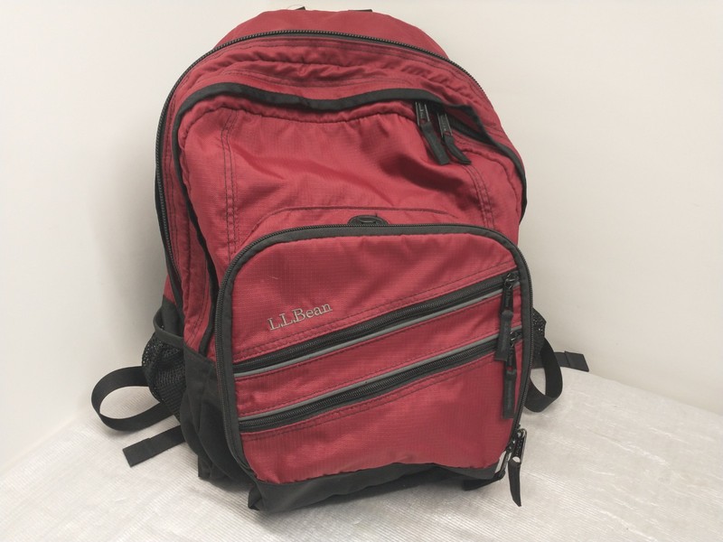 LL Bean Super Deluxe Large Book Pack Backpack, Red, Black, Gray, See Description