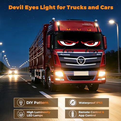 2 Pack Devil Eyes Light for Windshield - 24x5in - IP65 Waterproof - 23.6x4.7in gallery