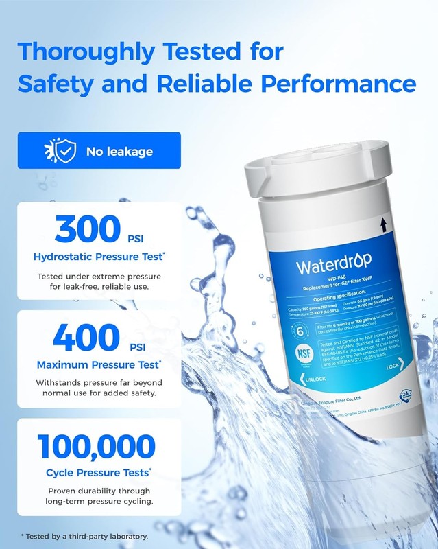 Waterdrop XWF Refrigerator Water Filter, Replacement for GE® XWF, 3 Filters gallery