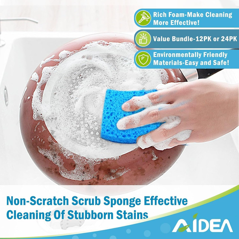 Non Scratch Scrub Sponge, 24Count, Sponges for Dishes, Sponges Kitchen, Cleaning gallery