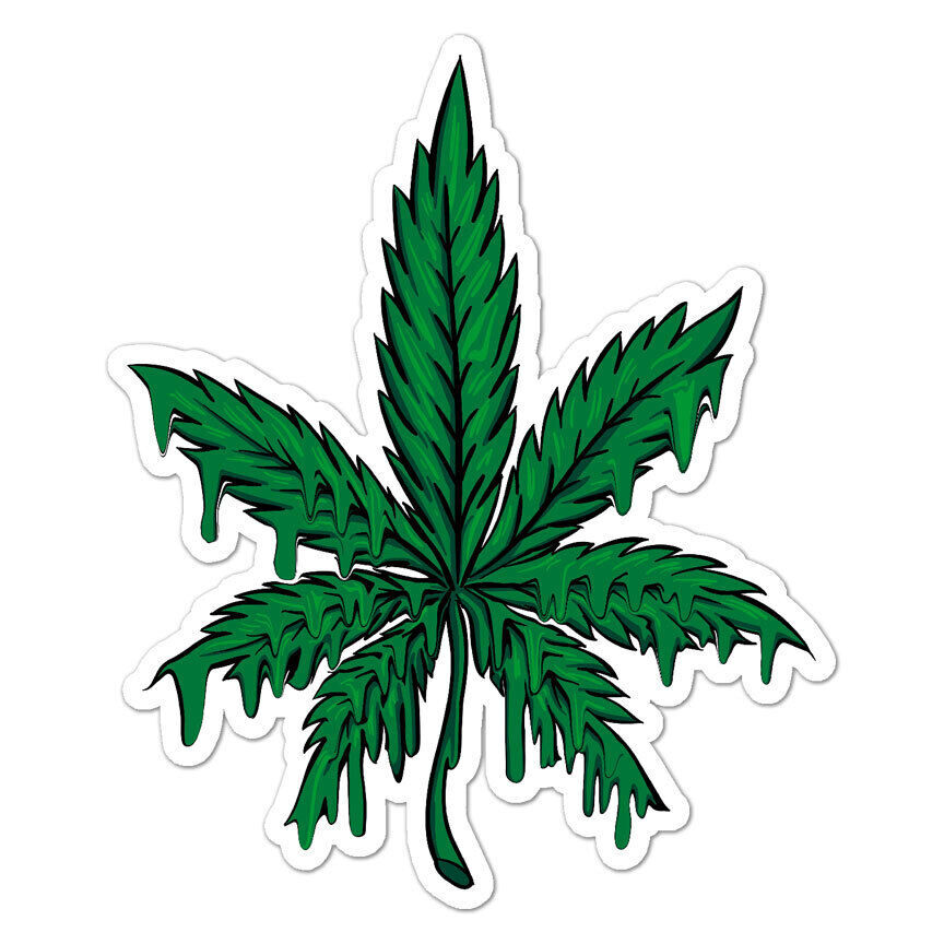 Melting Marijuana Leaf Sticker Decal gallery