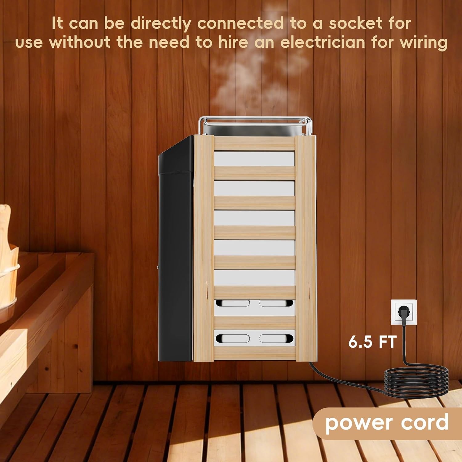 3KW Electric Sauna Heater 110V - Plug and Play Stove with Timer & Temp Control gallery