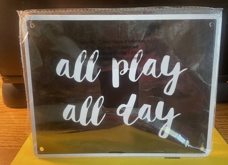 No Adults Allowed Unless Accompanied By Child + All Play All Day METAL SIGN NIP gallery