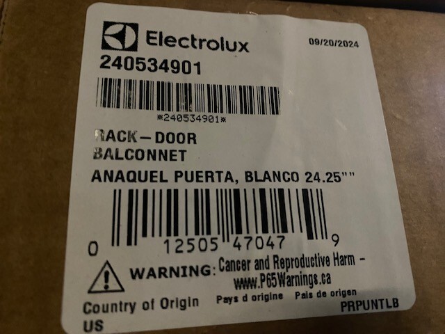 Genuine OEM Electrolux Frigidaire 240534901 Rack - Door (NEW) gallery
