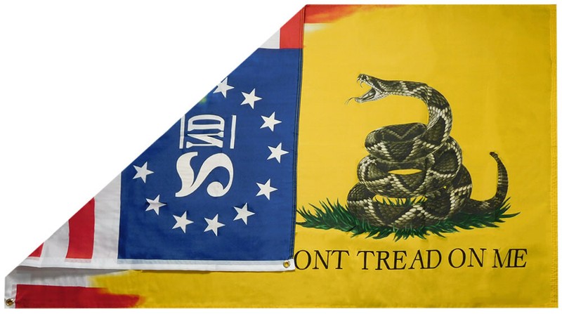 3x5FT 2nd Amendment Gadsden Combination Flag Yellow Homeland Security Tread 1789 gallery