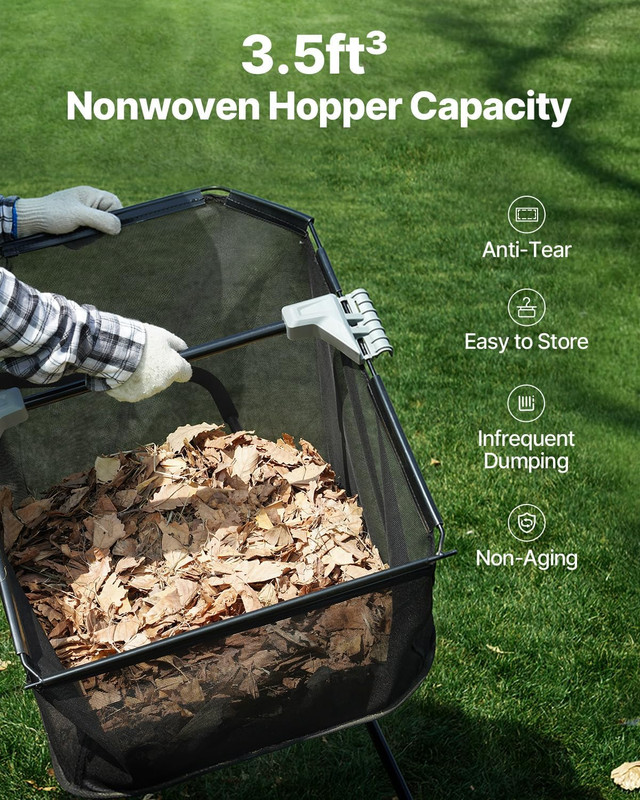 Push Lawn Sweeper, 21Inch Leaf & Grass Collector, Heavy Duty Thickened Steel Dur gallery