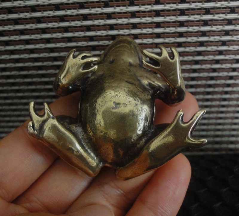 Vintage Style Solid Brass Copper Frog Figurine Statue Knick Knacks gallery