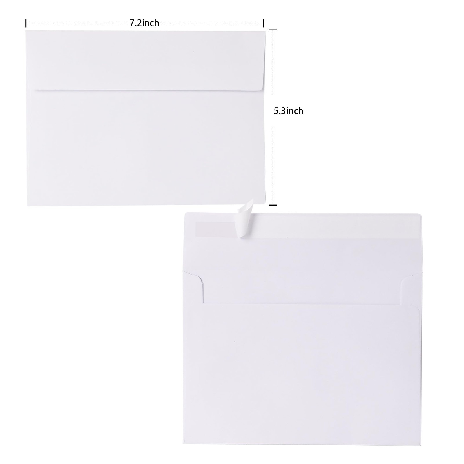 5x7 Envelopes 50 Pack A7 White Envelopes Invitations 5-1/4 x 7-1/4 Large gallery