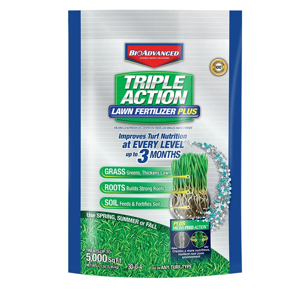 BIOADVANCED TRIPLE ACTION LAWN FERTILIZER PLUS 12 lbs (5,000 sq ft) gallery