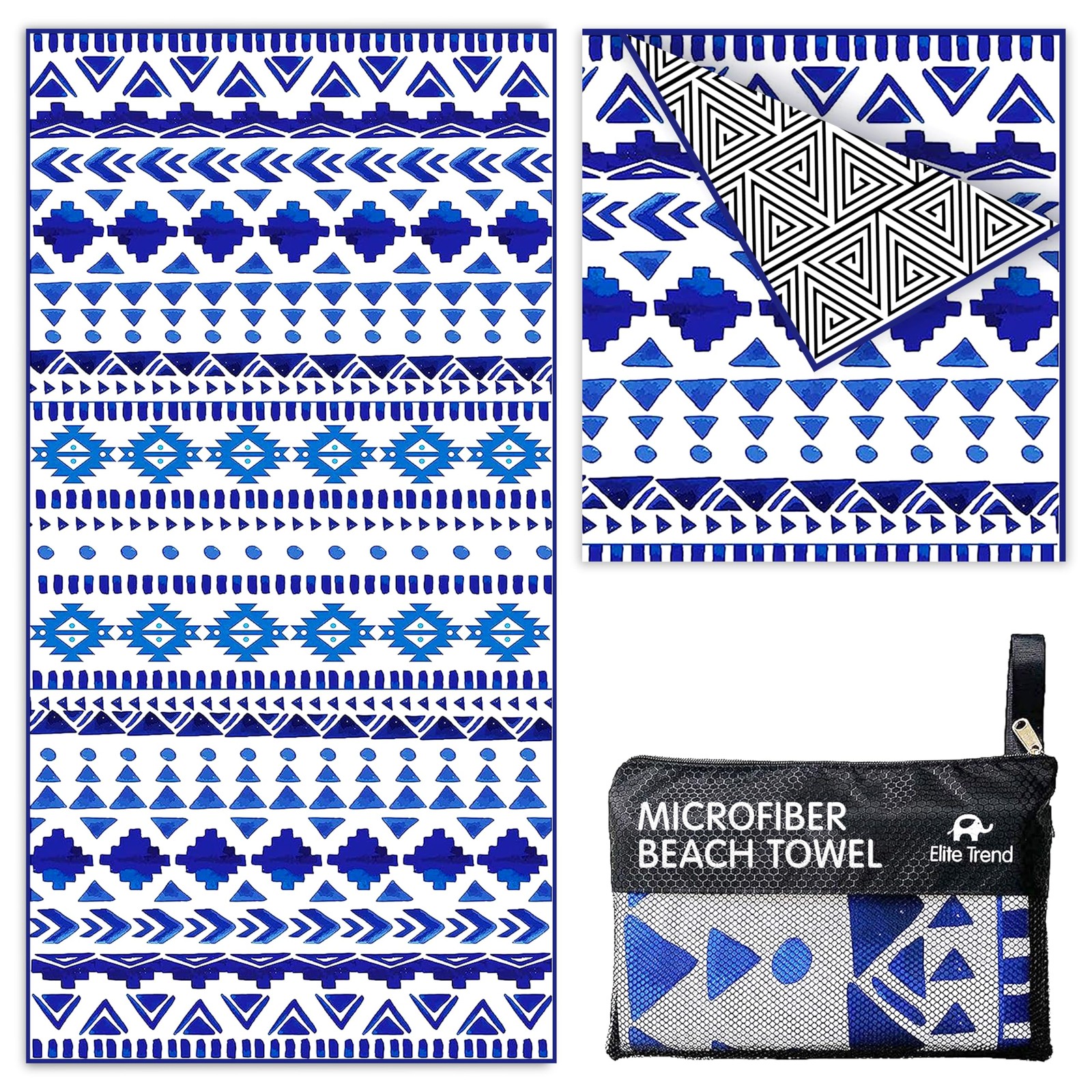 Extra Large Quick Dry Microfiber Beach Towel 78x35 in - Lightweight, Compact gallery