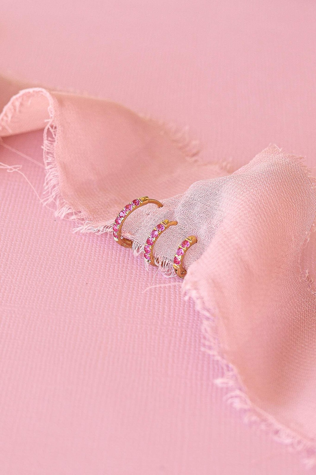 Micro Crystal Hoop in Pink gallery