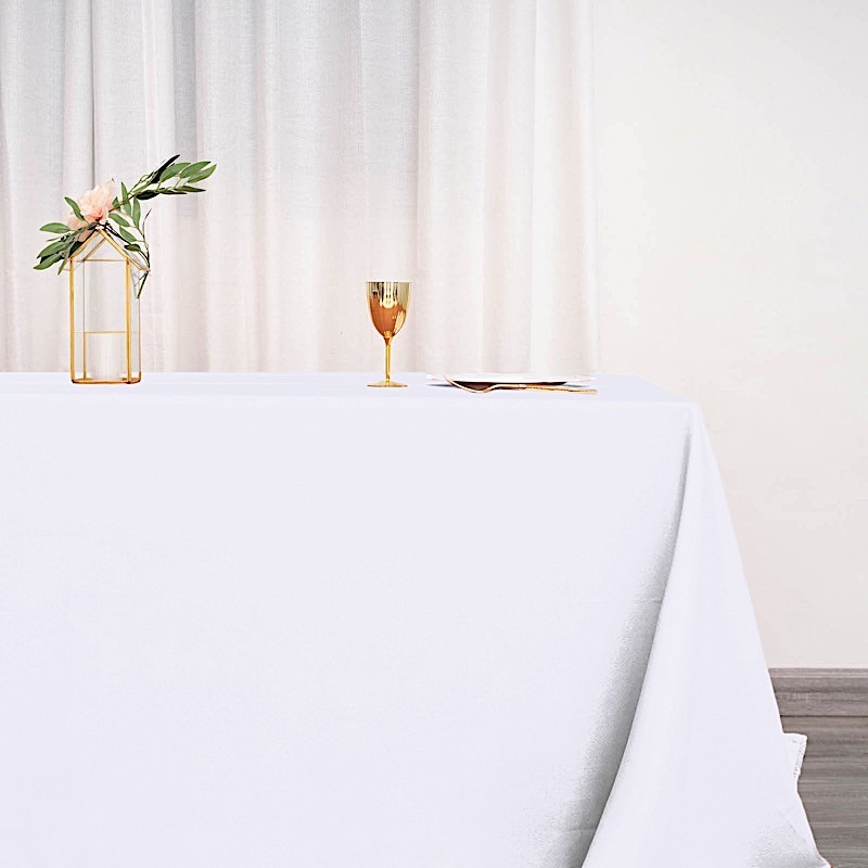 WHITE Polyester 90x132" Rectangle TABLECLOTHS Wedding Party Supplies Linens gallery