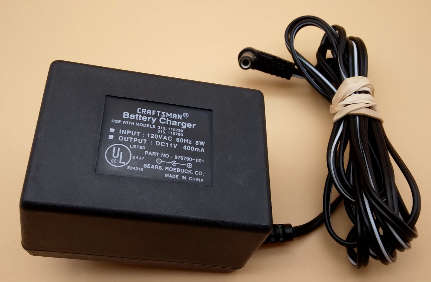 Craftsman Battery Charger 976790001 Models 315101780 & 315101790 Cord Only OEM gallery