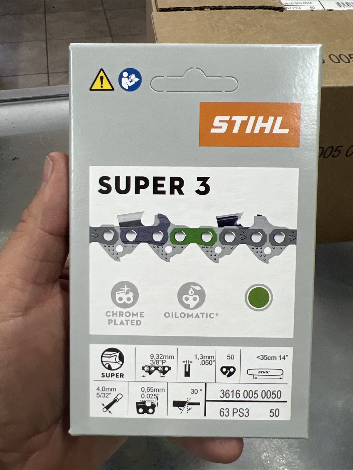 STIHL 14" 63PS3 50 Chainsaw Chain 3/8p .050 50 dl 3616 005 0050 OEM, BRAND NEW gallery