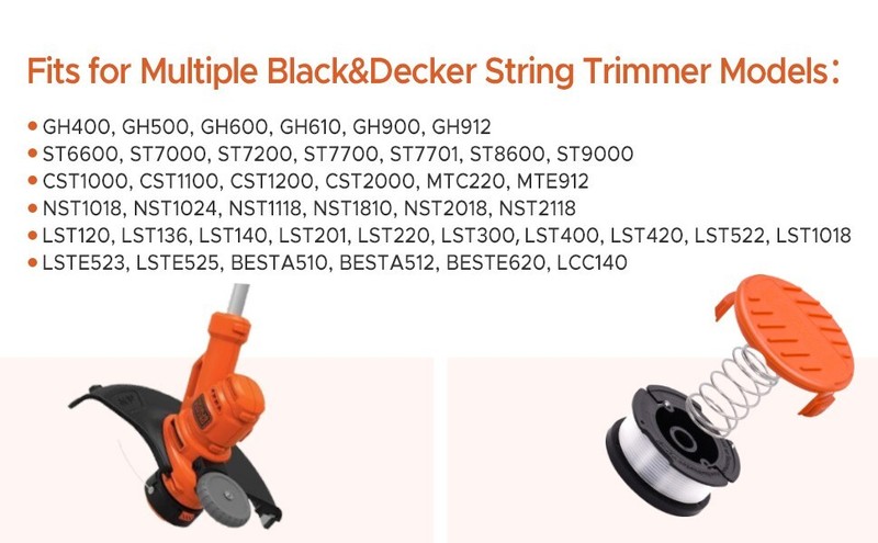BLACK+DECKER AF100 Replacement String Trimmer Line Spool Weed Eater Edger-6PK gallery