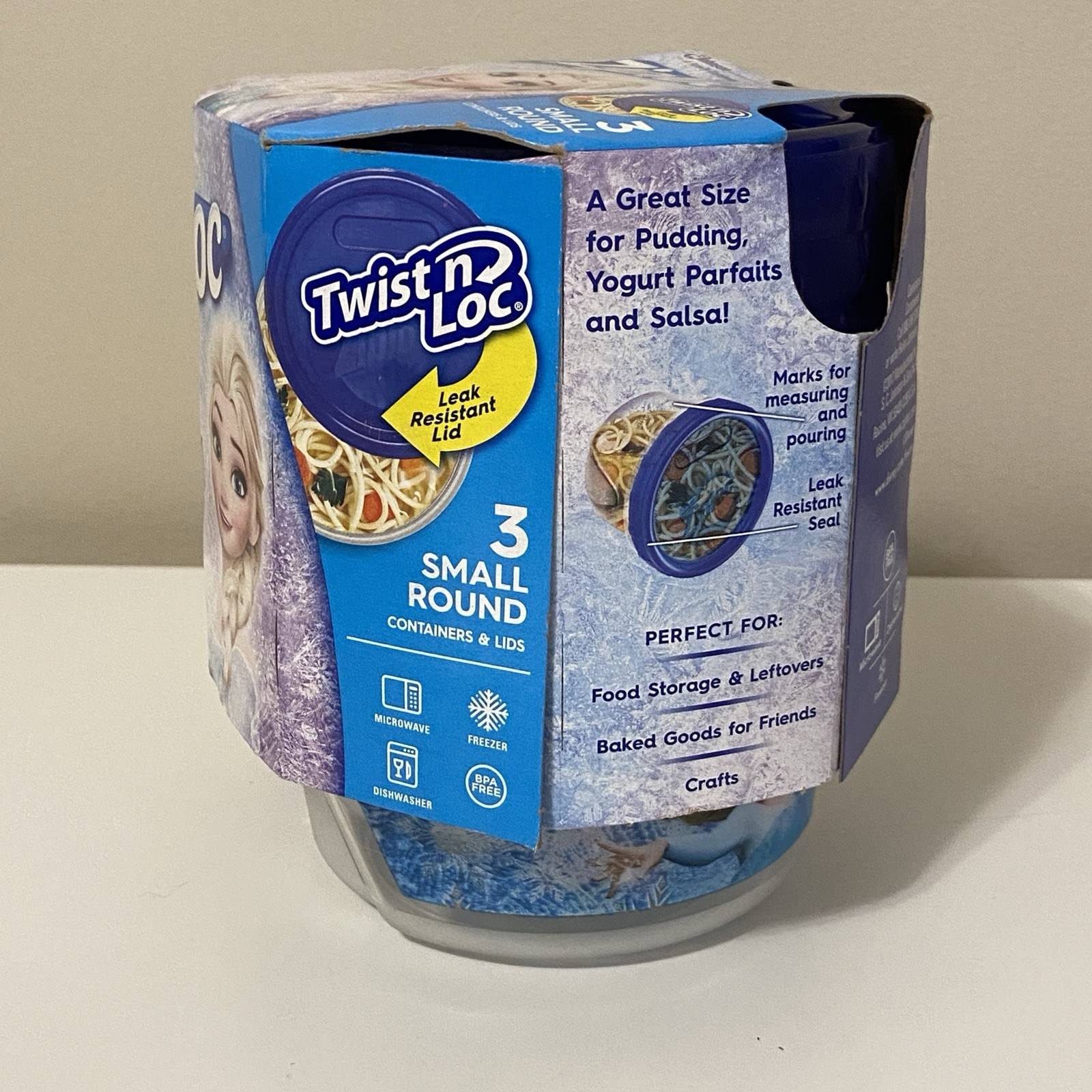 Ziploc Twist n Loc Small Round Plastic Containers Frozen Disney Elsa Pack of 3 gallery
