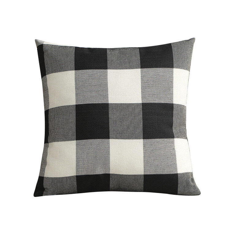 16" 18" 20" 22" 24" Checks Cushion Cover Linen Pillow Case Throw Sofa Home Decor gallery