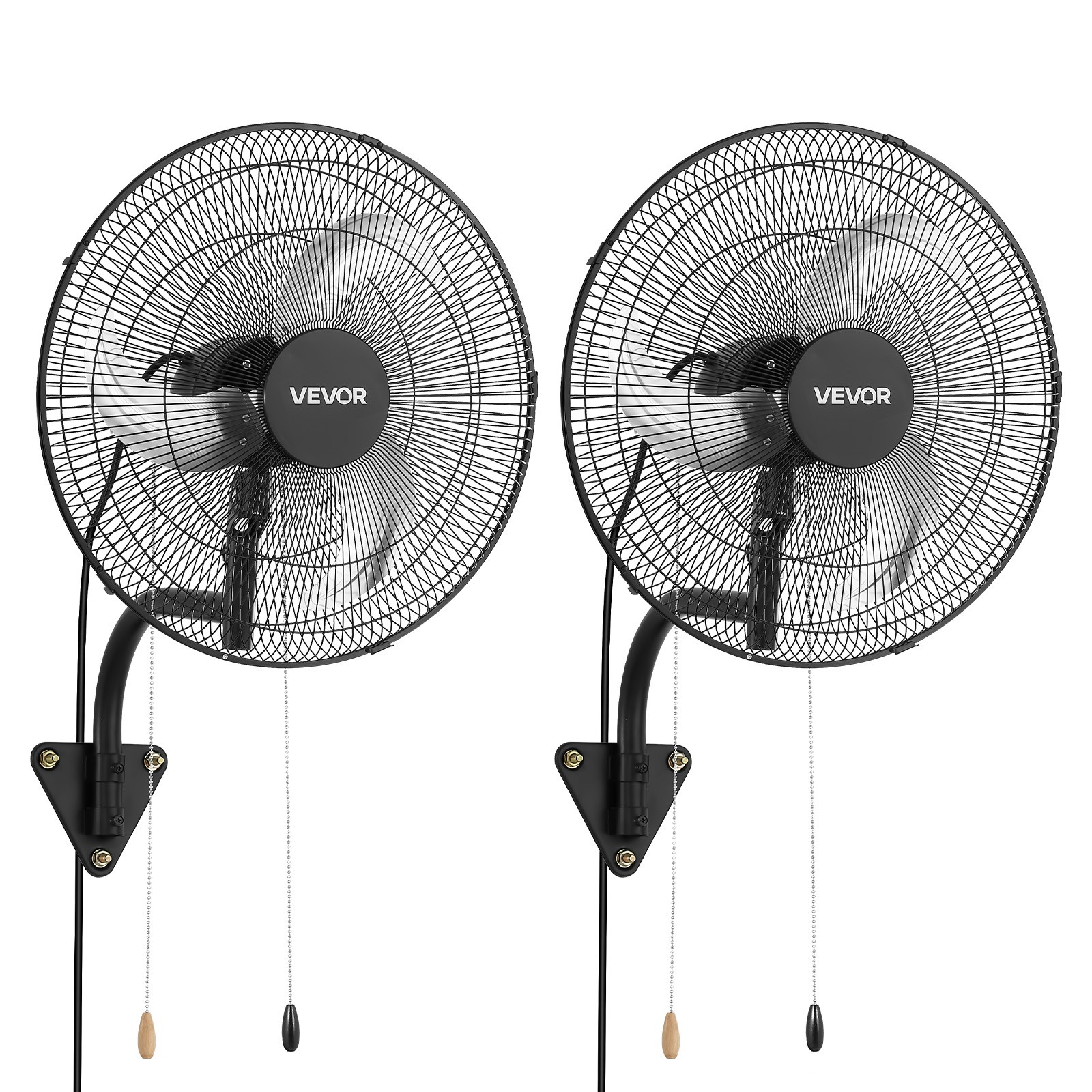 VEVOR 18 in Wall Mount Fan 2 Pack Oscillating 3 Speed Airflow Industrial Garage gallery