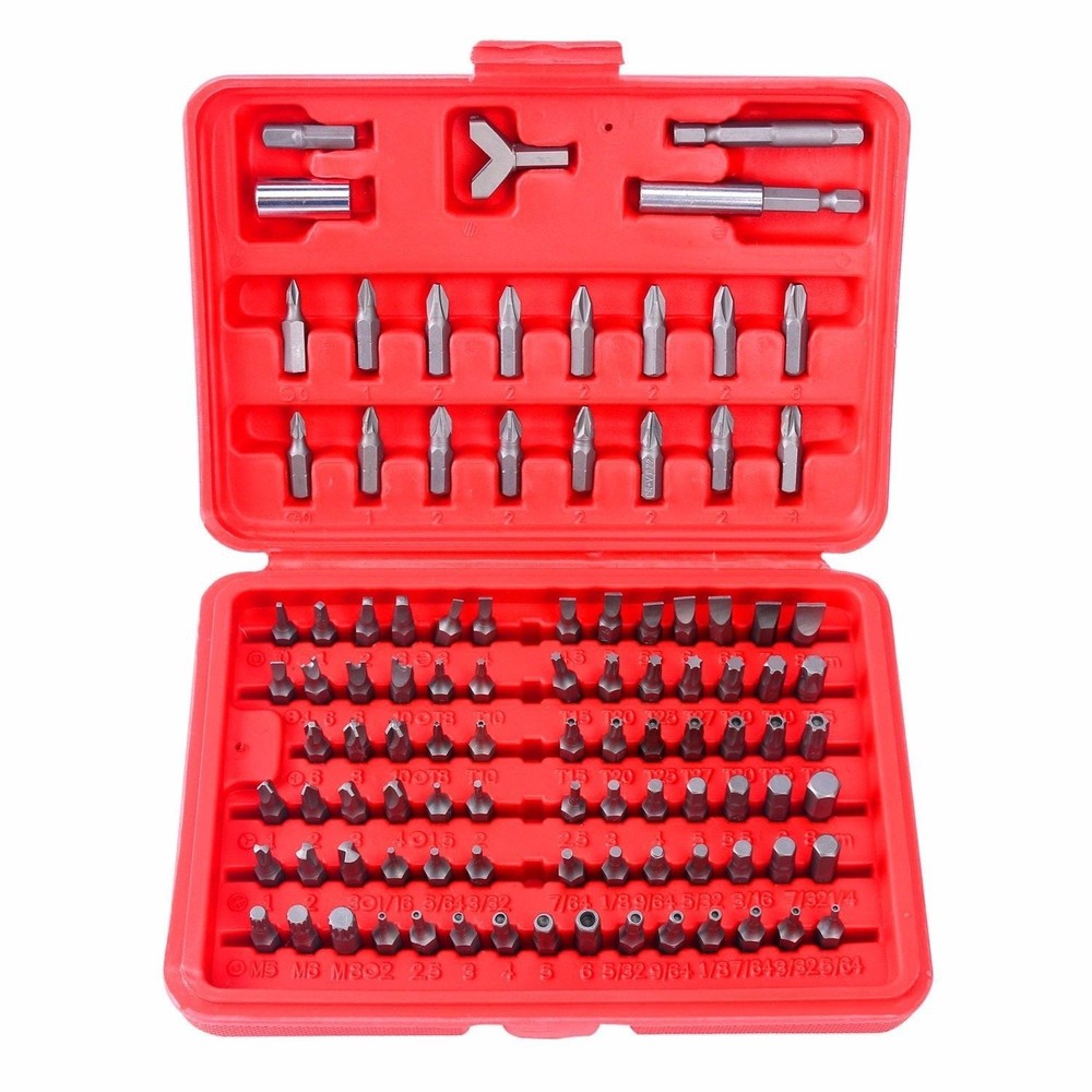 VCT Premium Tool Set Security Bit Chrome Vanadium Steel Torx Hex 100 Pcs. Kit