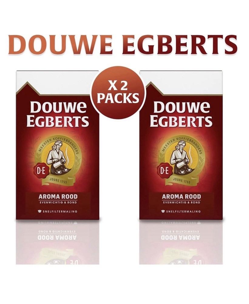 Douwe Egberts Aroma Rood Ground Coffee 17.6oz/500g EXPIRED 11/15/2027 2 PACK