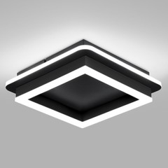 CANEOE Black Modern LED Ceiling Light, Square Flush Mount Ceiling Hallway Lig…