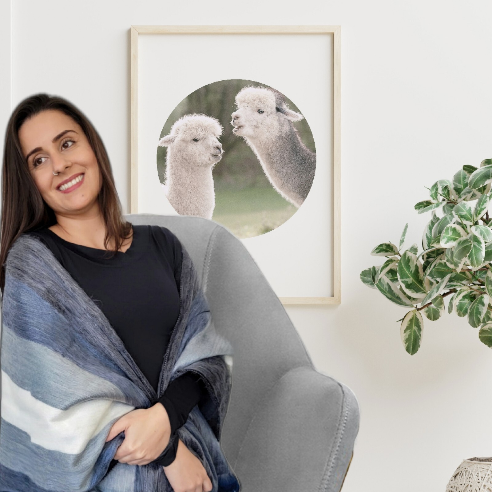 Twin Warm Alpaca Wool Throw Blanket- Alpaca throw for bed and couch gallery
