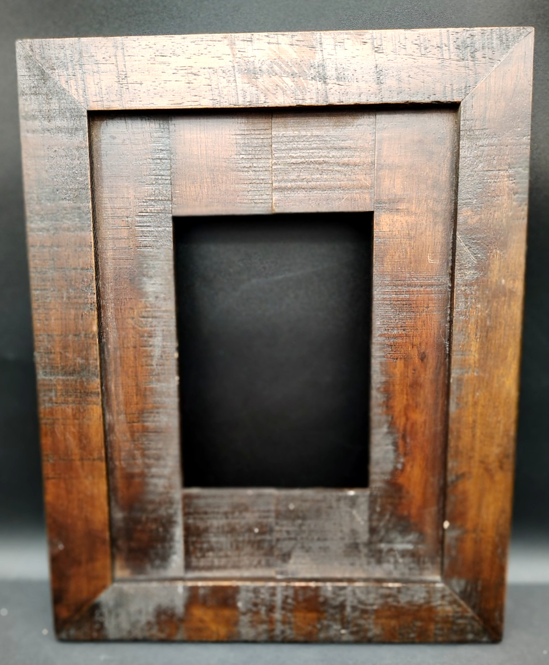 Rustic Reclaimed Wood Picture Frame Distressed Hand Hewn Boards Rich Brown 14x11 gallery
