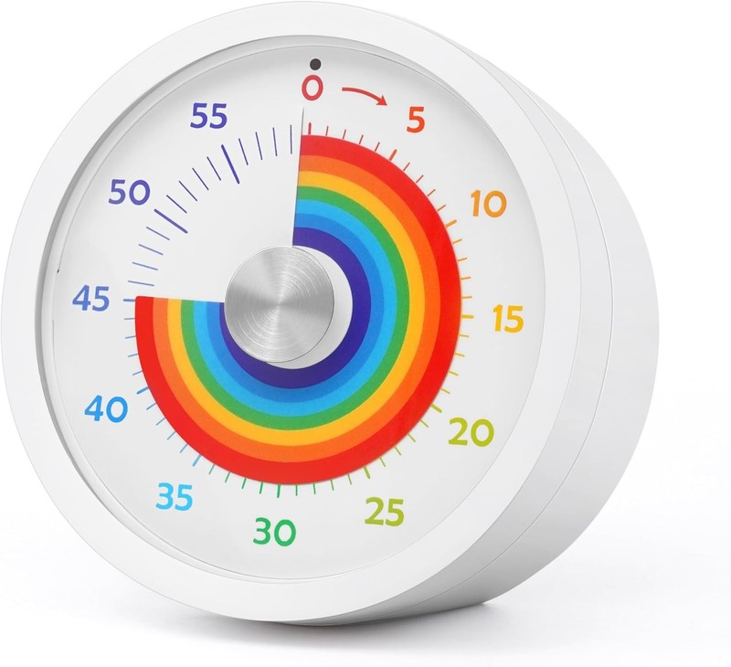 Rainbow Visual Timer with Silent Function - Perfect for Kitchen & Classroom Use gallery