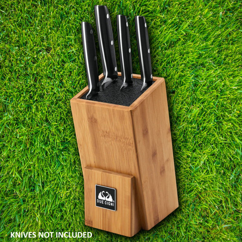 Due Cigni Bamboo Kitchen Knife Block Universal Storage For Six To Eight Knives gallery
