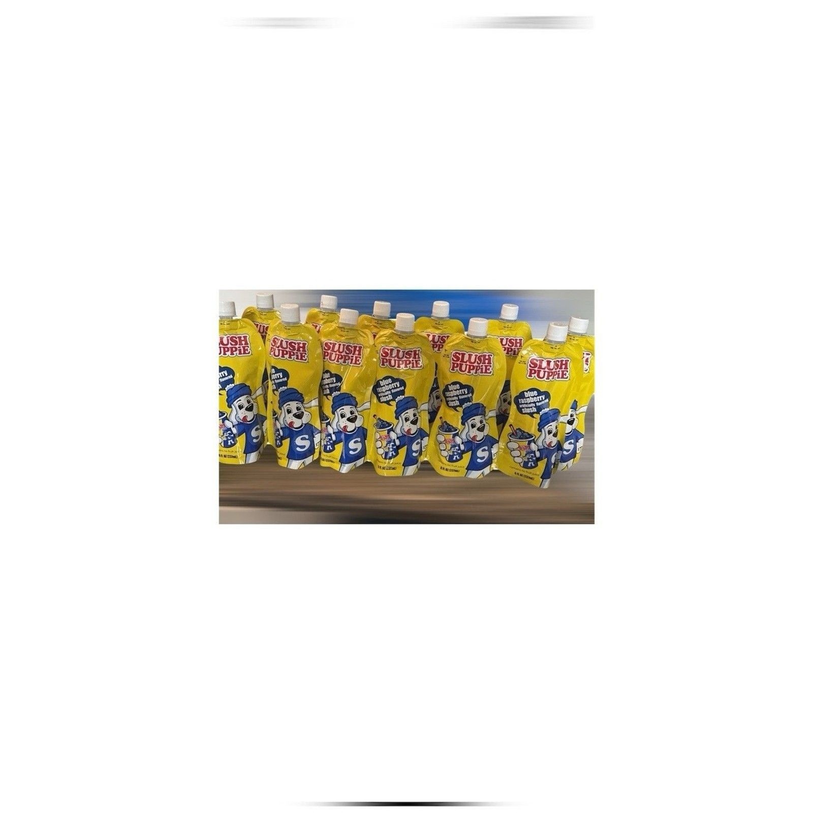 Slush Puppie Blue Raspberry Drink Pouches 12 Pack 8oz each Frozen Ice Beverage gallery