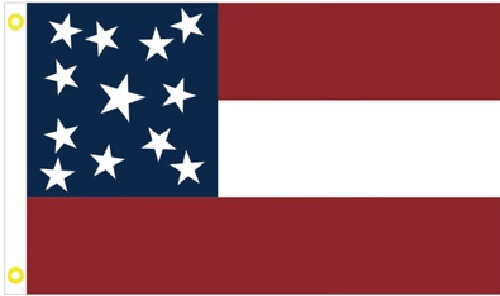 3X5 STARS AND BARS CSA 1861 FIRST NATIONAL ORIGINAL 12 FLAG BANNER W/ GROMMETS gallery
