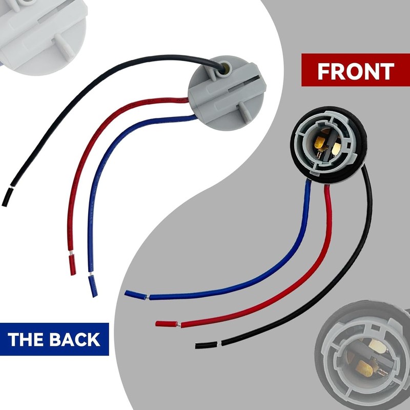Automotive 1157 LED Socket Plug Wiring Harness Waterproof Turn Signal Tail Light gallery