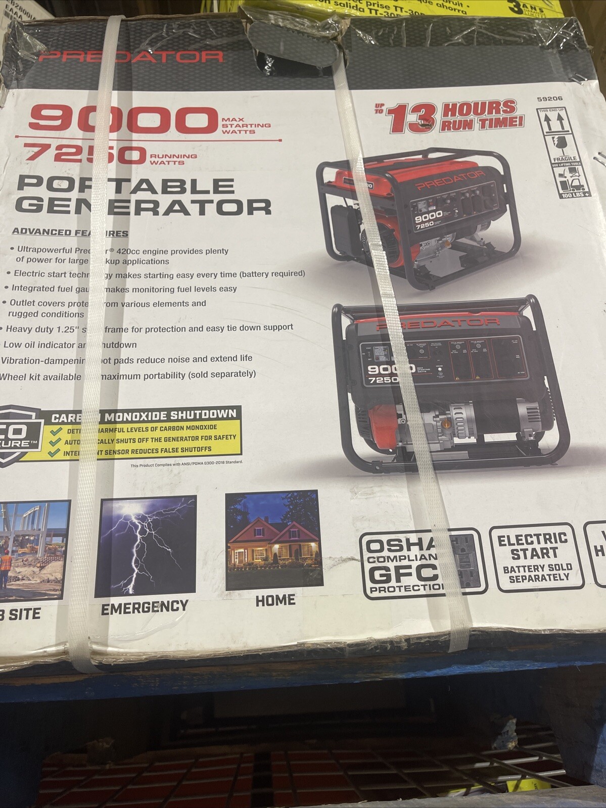Brand New Predator 9000 Watt Gas Powered Portable Generator – Local Pickup Only gallery