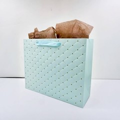 Tiffany blue dot wavy surface gift bag w/ tissue: Medium