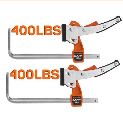 Jorgensen 2 Pack 6-5/8" Ratcheting Table Clamps Quick Release Track Saw Clamps gallery
