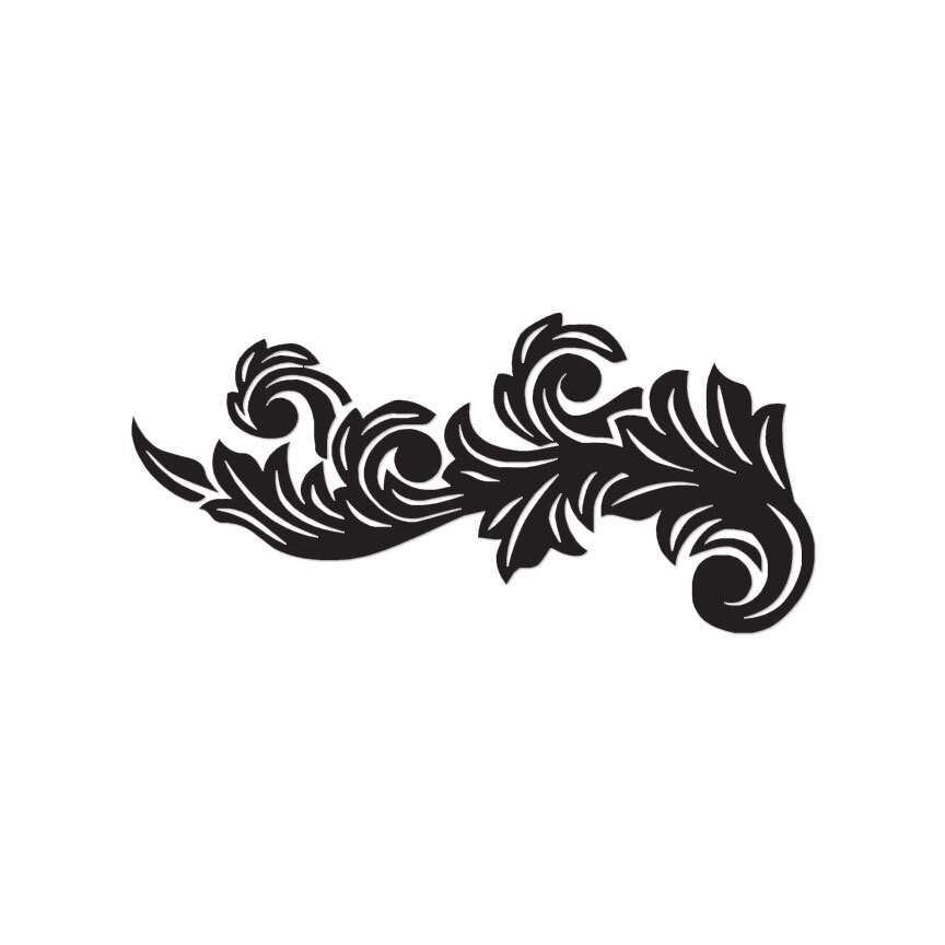 Flourish Leaf Decorative - Decal Sticker - Multiple Colors & Sizes - ebn3091 gallery