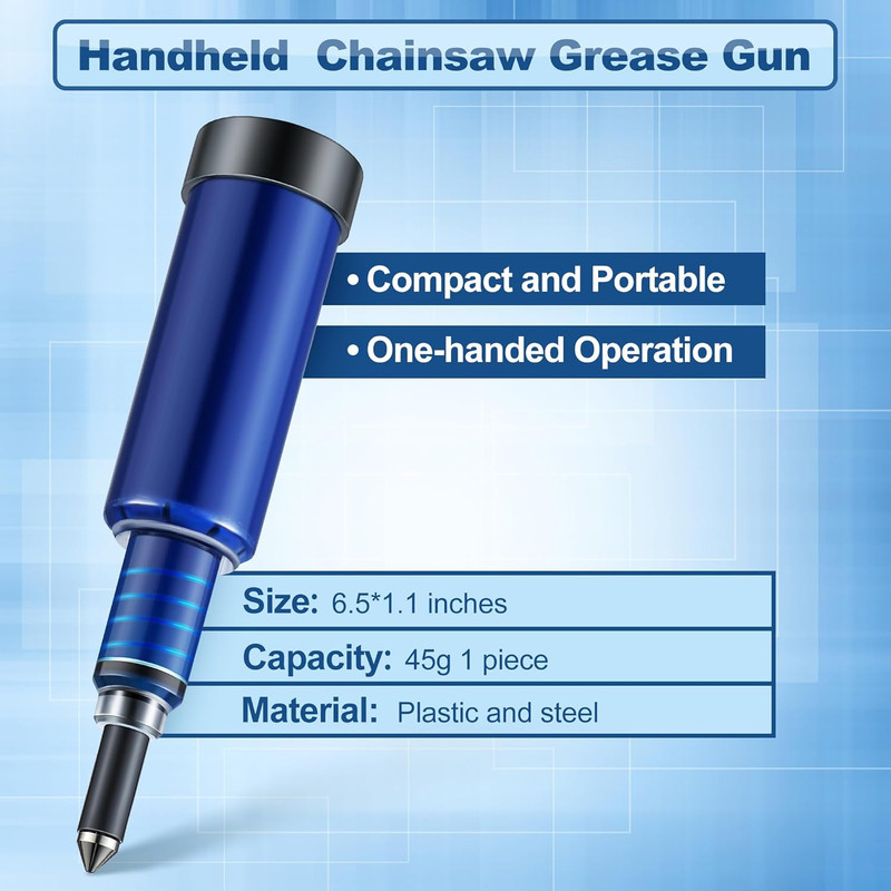1 Pcs Grease Gun for Chainsaws, Pre Loaded Mini Grease Gun with Lubricant, Unive gallery